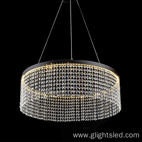 Glass crystal modern led chandelier hanging light